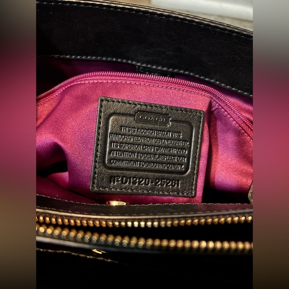 Coach Madison Gathered Twisted Black Satchel - Picture 8 of 9